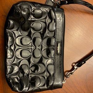 Coach black wristlet